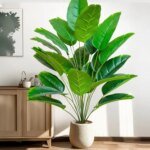 Artificial Tropical Palm Tree Fake Banana Plant Leaves Real Touch Strelitzia Plastic Plant for Home Garden - Image 5