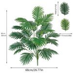 Plam Tree Artificial Plants Green Leaf Simulated Bonsai Potted Plant Room Decor Office Home Floor Home Outdoors Party Ornament - Image 6