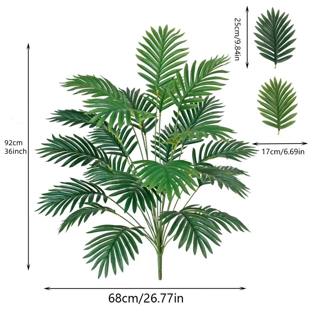 Plam Tree Artificial Plants Green Leaf Simulated Bonsai Potted Plant Room Decor Office Home Floor Home Outdoors Party Ornament