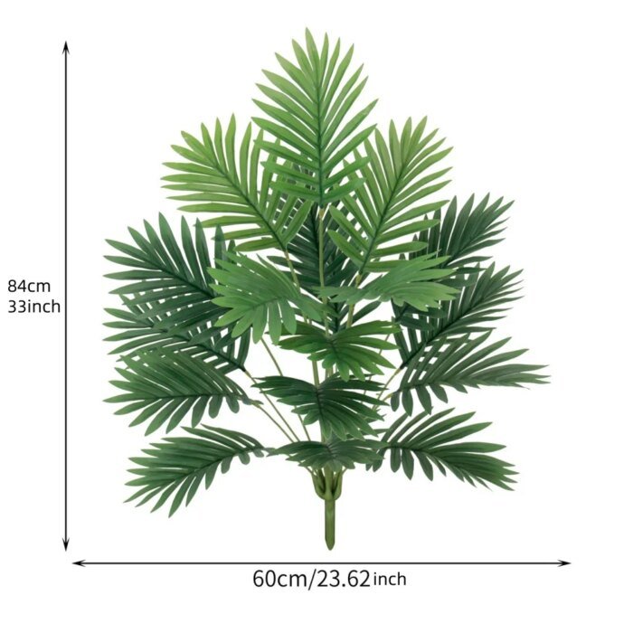 Plam Tree Artificial Plants Green Leaf Simulated Bonsai Potted Plant Room Decor Office Home Floor Home Outdoors Party Ornament - Image 5