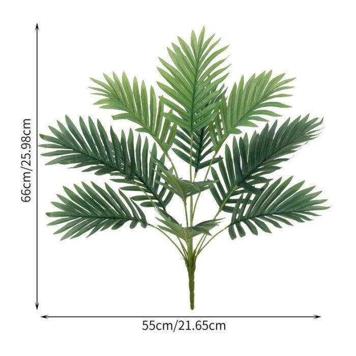 Plam Tree Artificial Plants Green Leaf Simulated Bonsai Potted Plant Room Decor Office Home Floor Home Outdoors Party Ornament - Image 4