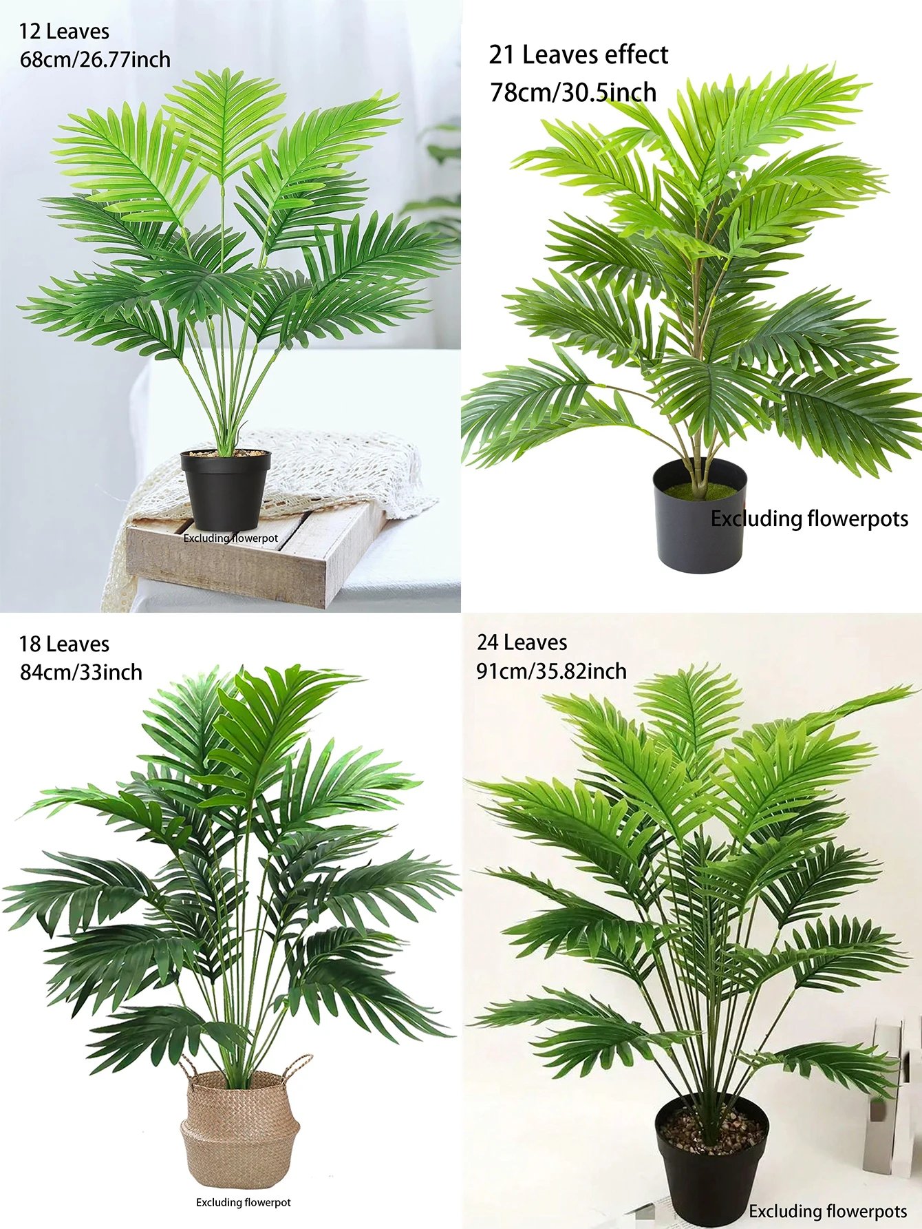 1pc Large Artificial Areca Palm Plant In Pot Plant Faux Tropical Plants Tall Table Palm Tree Home Office Decoration Floor Decor