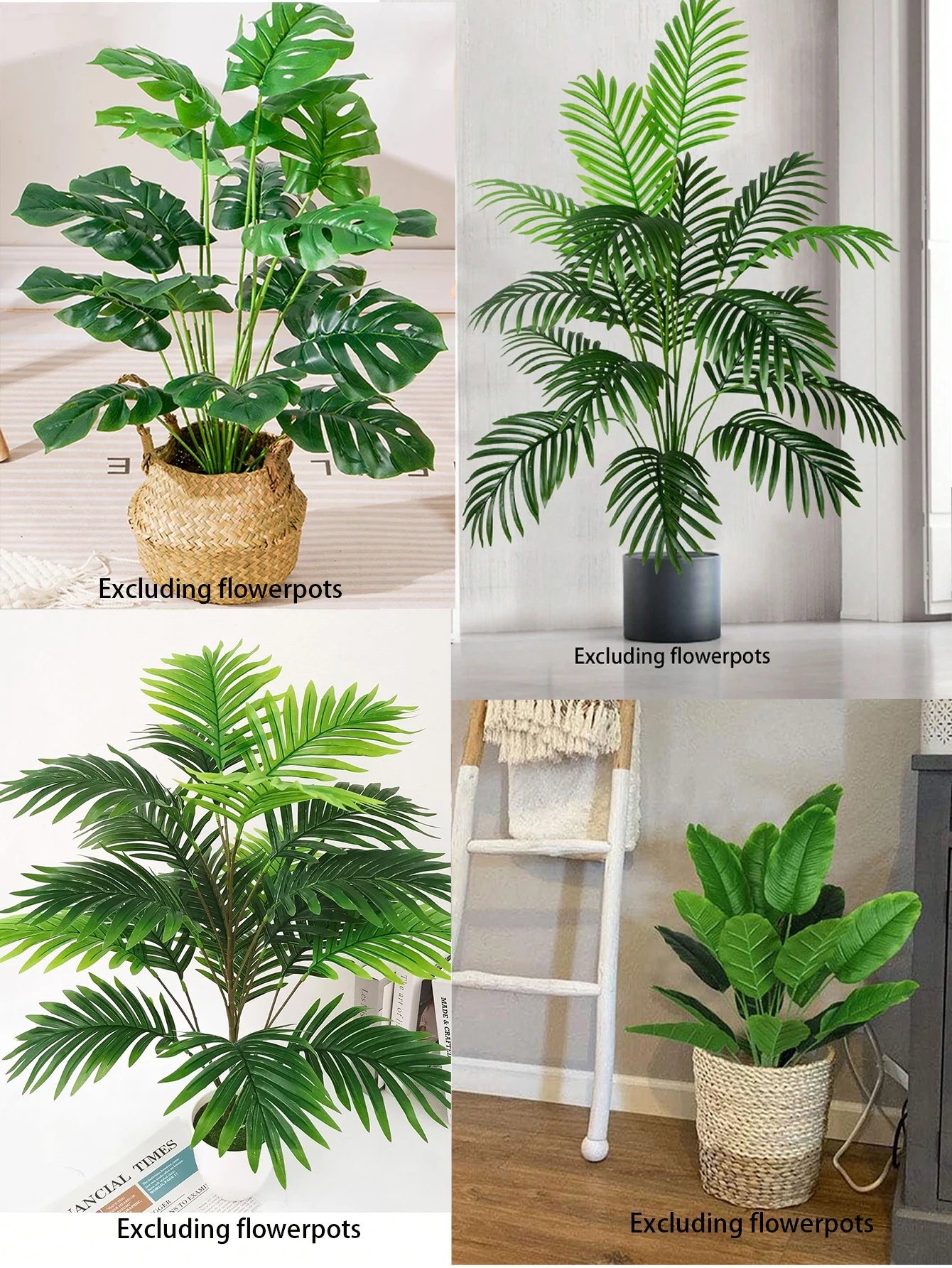 1pc Large Artificial Areca Palm Plant In Pot Plant Faux Tropical Plants Tall Table Palm Tree Home Office Decoration Floor Decor