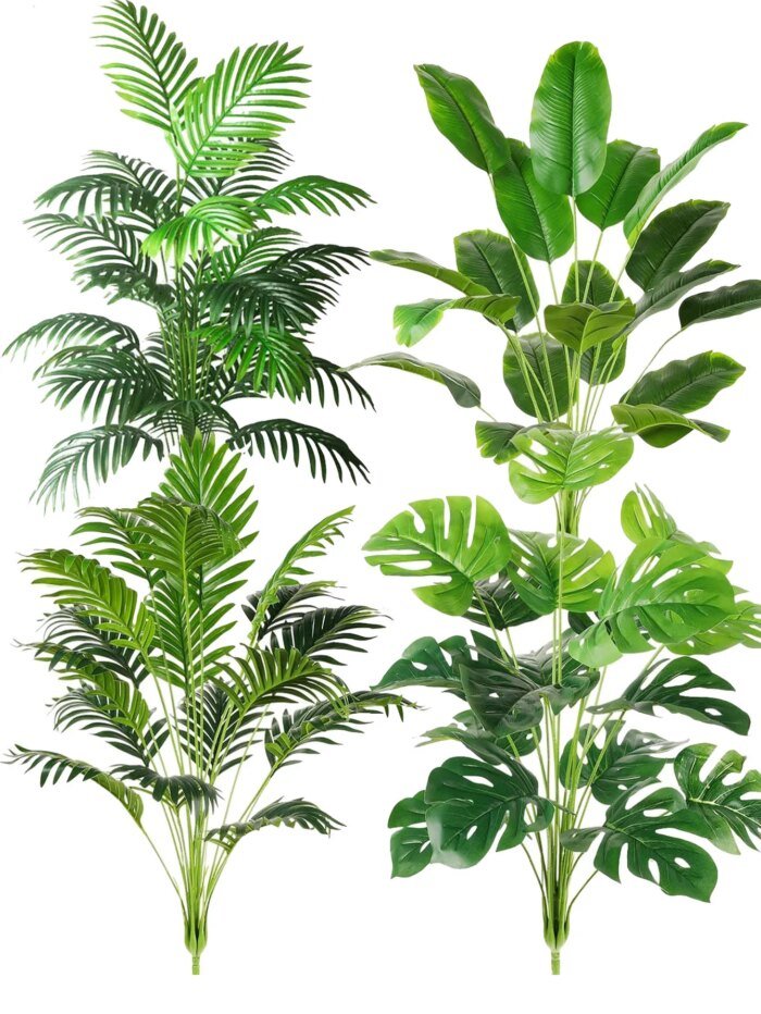 1pc Large Artificial Areca Palm Plant In Pot Plant Faux Tropical Plants Tall Table Palm Tree Home Office Decoration Floor Decor - Image 1