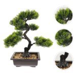 Artificial Bonsai Medium Stone Small Fake Plant Pot Fake Plants for Artificial Bonsai Tree Home Office Desk Small Plant - Image 6