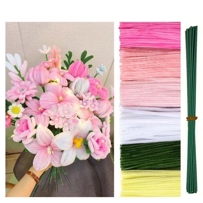 500/600 Pieces Pipe Cleaners Chenille Stems 12 Inch Craft Supplies Bulk for DIY Art and Craft Projects Creative Gift - Image 1