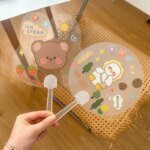 100pcs Transparent Handle for Hand Fan DIY Christmas Craft Supplies Child Handmade Material Wedding Party Favors Plastic Fans - Image 4