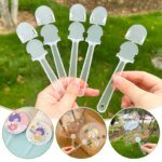 100pcs Transparent Handle for Hand Fan DIY Christmas Craft Supplies Child Handmade Material Wedding Party Favors Plastic Fans - Image 2