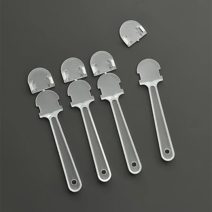 100pcs Transparent Handle for Hand Fan DIY Christmas Craft Supplies Child Handmade Material Wedding Party Favors Plastic Fans - Image 1