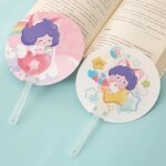 100pcs Transparent Handle for Hand Fan DIY Christmas Craft Supplies Child Handmade Material Wedding Party Favors Plastic Fans - Image 5