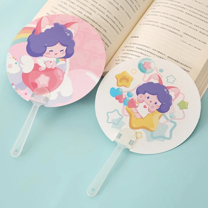 100pcs Transparent Handle for Hand Fan DIY Christmas Craft Supplies Child Handmade Material Wedding Party Favors Plastic Fans - Image 5