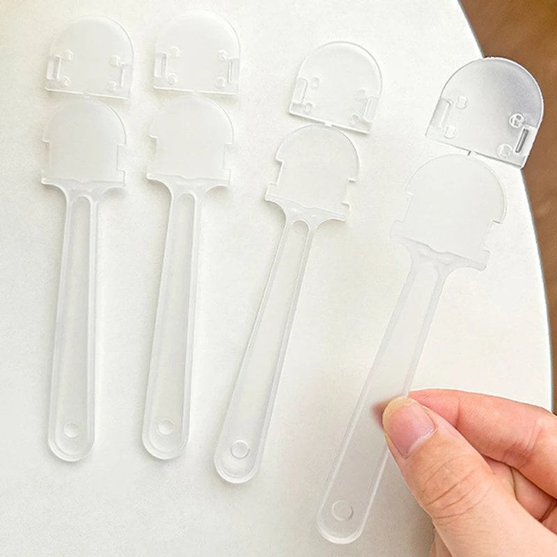 100pcs Transparent Handle for Hand Fan DIY Christmas Craft Supplies Child Handmade Material Wedding Party Favors Plastic Fans