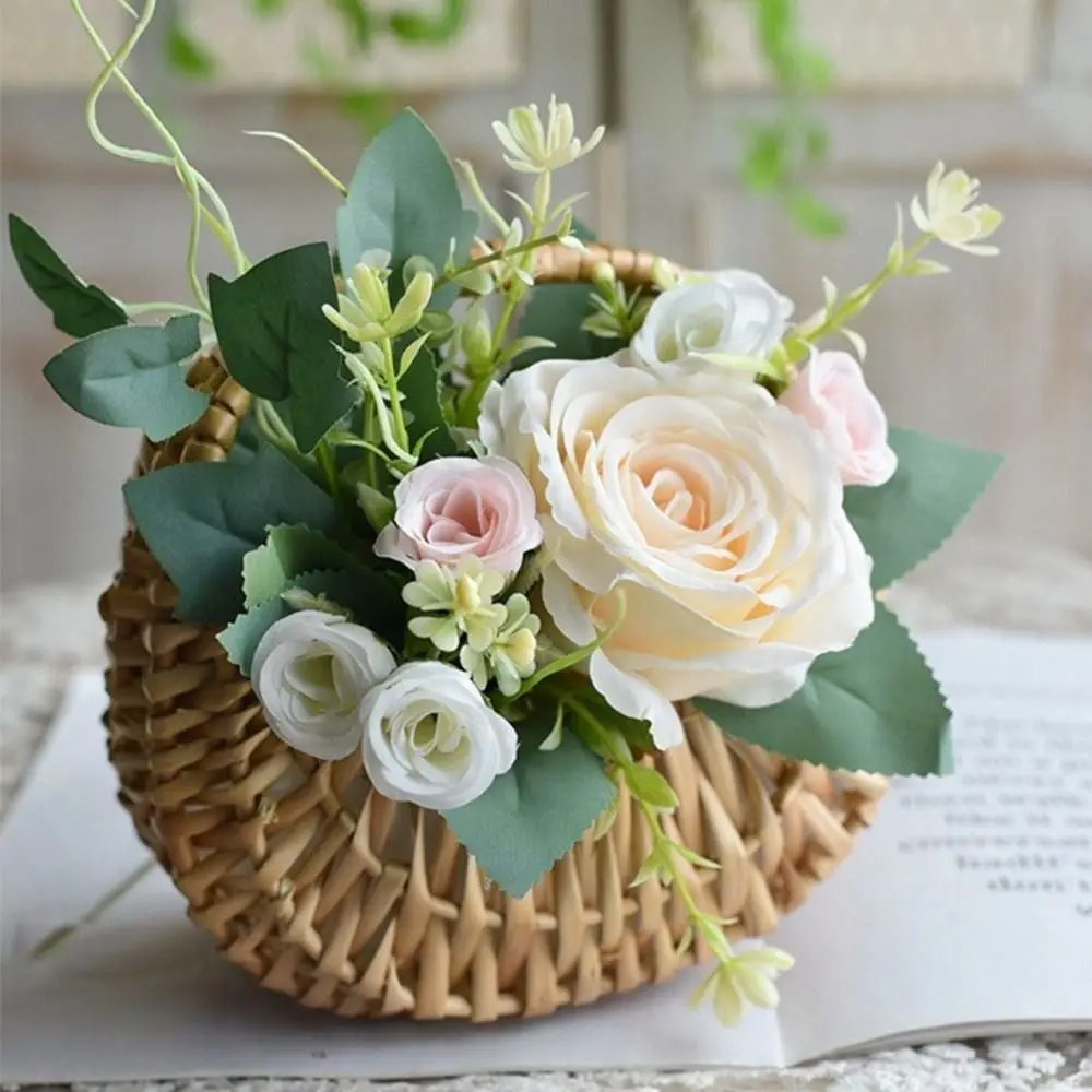 Small Flower Basket Flower Arrangement Basket Willow Rattan Woven Basket Wicker Half Moon Storage With Handle Flower Baskets Small Flower Basket Flower Arrangement Basket Willow Rattan Woven Basket Wicker Half Moon Storage With Handle Flower Baskets