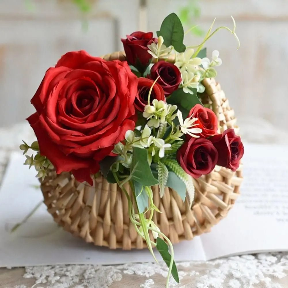 Small Flower Basket Flower Arrangement Basket Willow Rattan Woven Basket Wicker Half Moon Storage With Handle Flower Baskets Small Flower Basket Flower Arrangement Basket Willow Rattan Woven Basket Wicker Half Moon Storage With Handle Flower Baskets