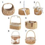 Small Flower Basket Flower Arrangement Basket Willow Rattan Woven Basket Wicker Half Moon Storage With Handle Flower Baskets - Image 6