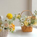 Handmade Flower Basket Hand-held Weave Mini Flower Basket Flower Shop DIY Flower Arrangement Packaging Photography Props Storage - Image 4