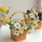 Handmade Flower Basket Hand-held Weave Mini Flower Basket Flower Shop DIY Flower Arrangement Packaging Photography Props Storage - Image 3