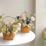 Handmade Flower Basket Hand-held Weave Mini Flower Basket Flower Shop DIY Flower Arrangement Packaging Photography Props Storage - Image 5