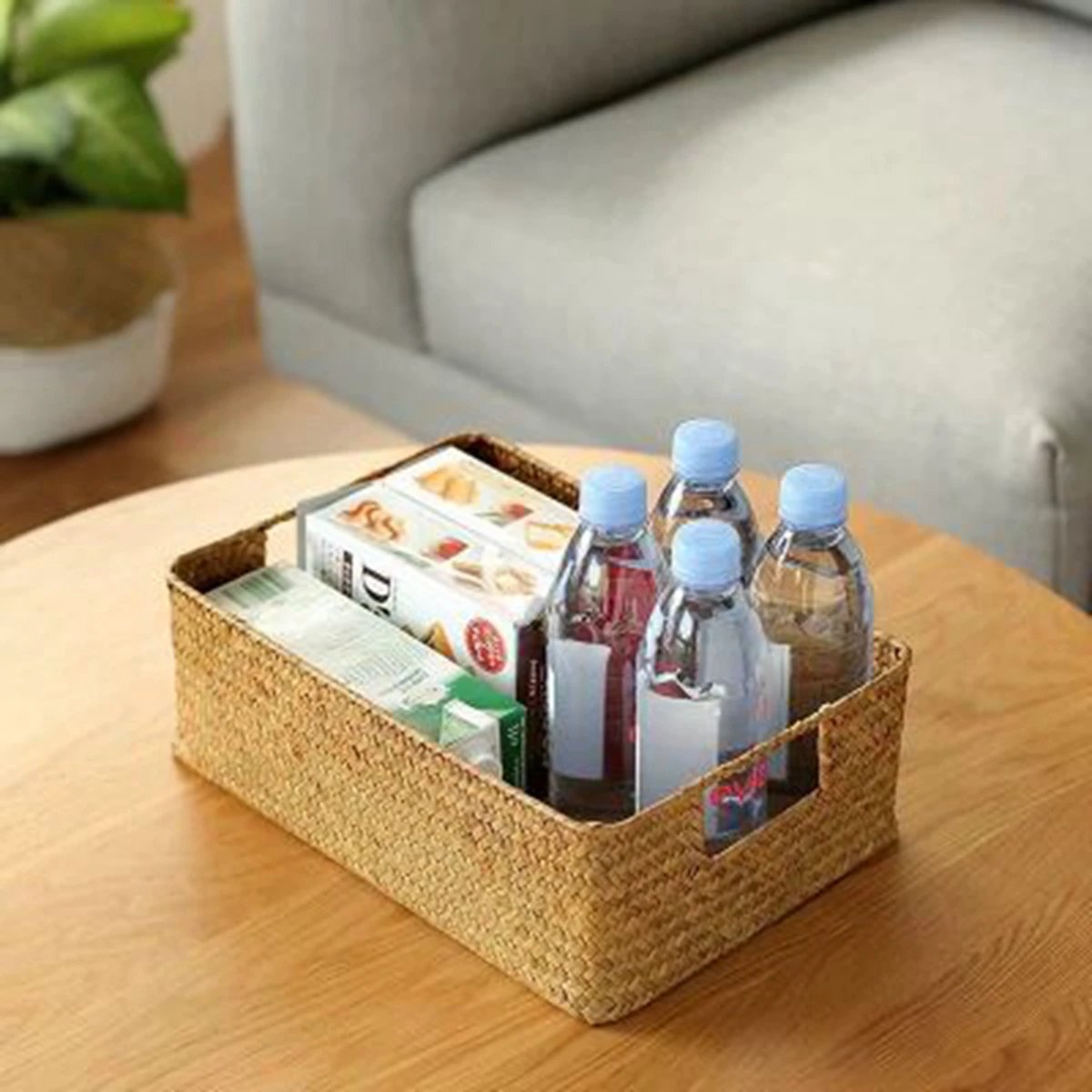 Zerolife-Woven Seagrass Basket for Home Decor, Natural Wicker Basket, Storage Basket, Fruit Bread Towel, Kitchen Table, Rattan Zerolife-Woven Seagrass Basket for Home Decor, Natural Wicker Basket, Storage Basket, Fruit Bread Towel, Kitchen Table, Rattan
