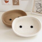 Simple Desktop Storage Baskets Lid Handmade Woven Remote Control Organize Boxs Multifunctional Sundries Cosmetics Container Item - Image 4