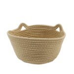 Storage Basket Cute Cat's Ears Shape Snacks Storage Basket Handmade Cotton Rope Basket for Chocolate Sundries Dinner Snacks - Image 6