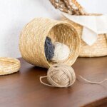 14/16/18/22cm Grass Hand-woven Storage Basket With Lid Weaving Snack Sundries Cosmetics Storage Box Household Storage - Image 3