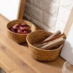 Imitation Rattan Rattan Storage Baskets Home Desktop Decoration Sundries Organizer Kitchen Storage Basket Multi-Purpose Home - Image 3