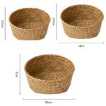 Imitation Rattan Rattan Storage Baskets Home Desktop Decoration Sundries Organizer Kitchen Storage Basket Multi-Purpose Home - Image 6