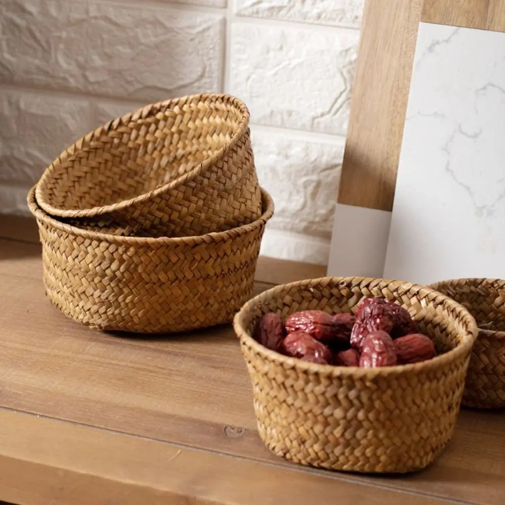 Imitation Rattan Rattan Storage Baskets Home Desktop Decoration Sundries Organizer Kitchen Storage Basket Multi-Purpose Home Imitation Rattan Rattan Storage Baskets Home Desktop Decoration Sundries Organizer Kitchen Storage Basket Multi-Purpose Home