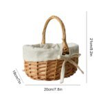 Handmade Wicker Basket with Handle Sundries Pastoral Style Picnic Storage Basket Hand Woven Rattan Flower Basket Home Decoration - Image 6