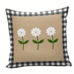 Home Decor Daisies in Basket & Stylish Check Patterns Cushions Pattern Cushion Cover Suitable for Sofa Bedroom Car Pillow Cover - Image 5