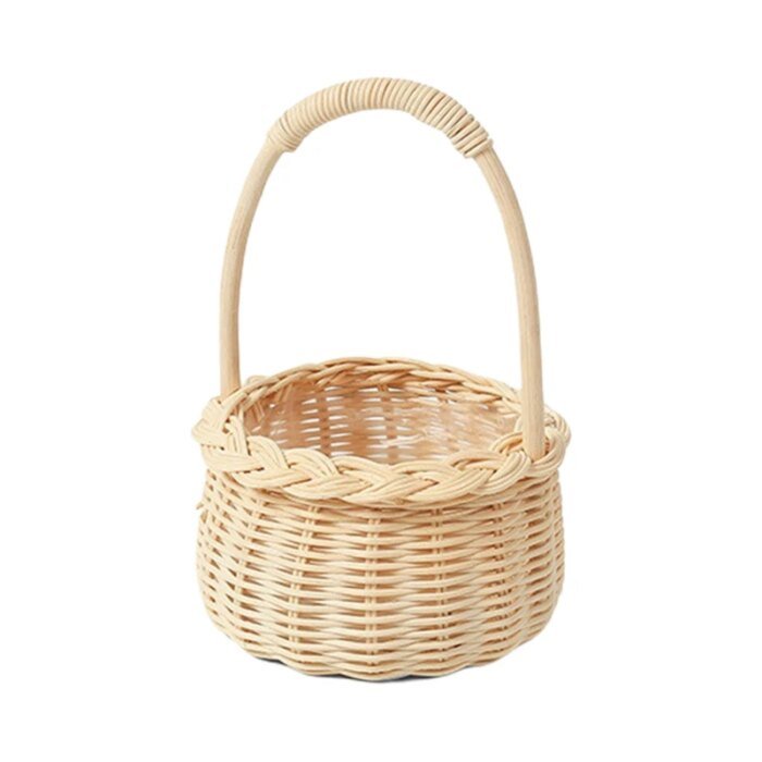 Waterproof Woven Flower Basket Storage Basket with Handle Handmade Multi-functional Perfect Gifts Rattan for Home Wedding Decor - Image 6