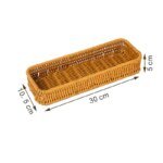 1PC Imitation Rattan Bread Basket Knife Fork Storage Box Fruit Vegetable Display Tray for Breakfast Food Woven Serving Basket - Image 4