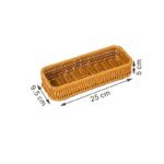 1PC Imitation Rattan Bread Basket Knife Fork Storage Box Fruit Vegetable Display Tray for Breakfast Food Woven Serving Basket - Image 3