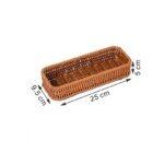 1PC Imitation Rattan Bread Basket Knife Fork Storage Box Fruit Vegetable Display Tray for Breakfast Food Woven Serving Basket - Image 6