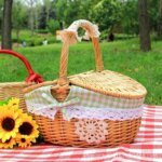 Simple Cute Wicker Carry-on Handle Storage Baskets Picnic Basket with Lid Fruit Food Basket Home Organization Accessories 2024 - Image 4