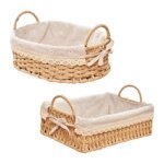 Woven Storage Baskets Kitchen Organizer Handwoven with Handles Cosmetic Box for Breakfast Fruit Bedroom Bathroom Home Decorative - Image 3