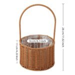 Willow Rattan Bride Flower Basket Picnic Container Hand-Woven Picnic Weaving Basket with Handle Sundries Organizer - Image 6