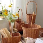 Willow Rattan Bride Flower Basket Picnic Container Hand-Woven Picnic Weaving Basket with Handle Sundries Organizer - Image 2