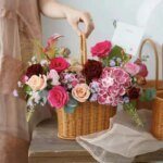 Willow Rattan Bride Flower Basket Picnic Container Hand-Woven Picnic Weaving Basket with Handle Sundries Organizer - Image 4