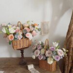 Willow Rattan Bride Flower Basket Picnic Container Hand-Woven Picnic Weaving Basket with Handle Sundries Organizer - Image 5