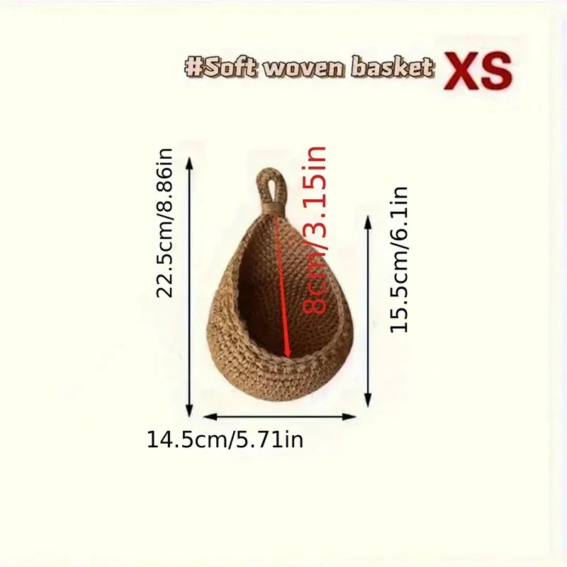 Wall-mounted Vegetable Basket Fruit and Sundry Basket Natural Wicker Weave Storage Basket Kitchen Storage Home Decoration