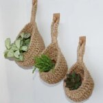 Wall-mounted Vegetable Basket Fruit and Sundry Basket Natural Wicker Weave Storage Basket Kitchen Storage Home Decoration - Image 5