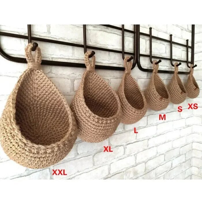 Wall-mounted Vegetable Basket Fruit and Sundry Basket Natural Wicker Weave Storage Basket Kitchen Storage Home Decoration - Image 6
