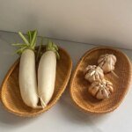 Oval Rattan Woven Storage Basket Bread Fruit Food Storage Tray Handmade Vegetable Display Rattan Basket Kitchen Storage - Image 2