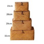 Handmade Seagrass Woven Storage Box Seaweed Storage Finishing Basket with Lid Sundry Bath Cosmetic Towel Container mx01161829 - Image 6