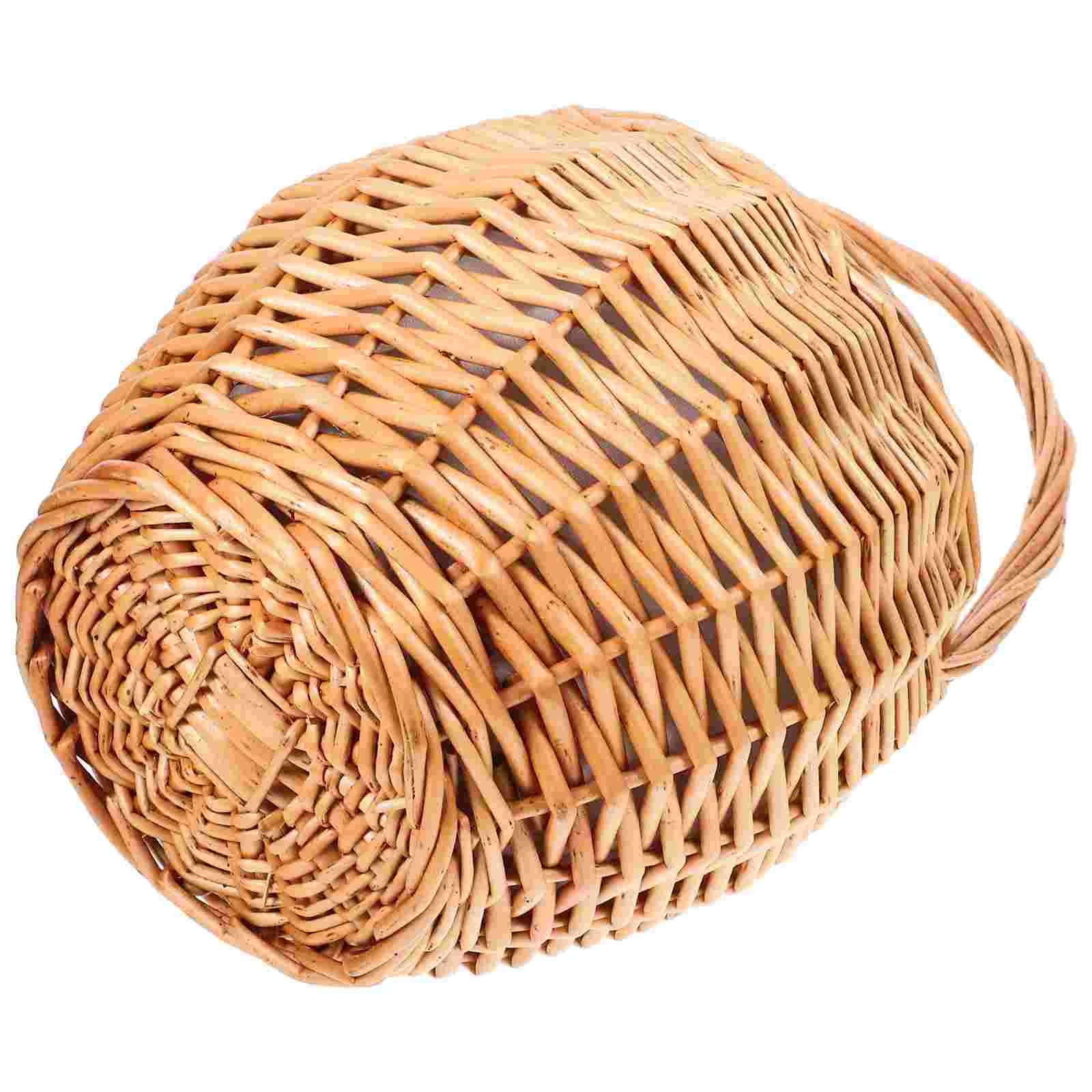 Onion Wicker Picnic Basket Shopping Collapsible Storage Bins Double Folding Flower