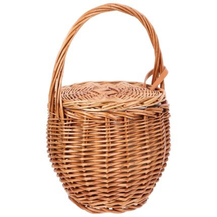 Onion Wicker Picnic Basket Shopping Collapsible Storage Bins Double Folding Flower