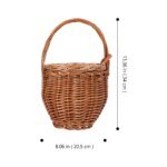 Onion Wicker Picnic Basket Shopping Collapsible Storage Bins Double Folding Flower - Image 5
