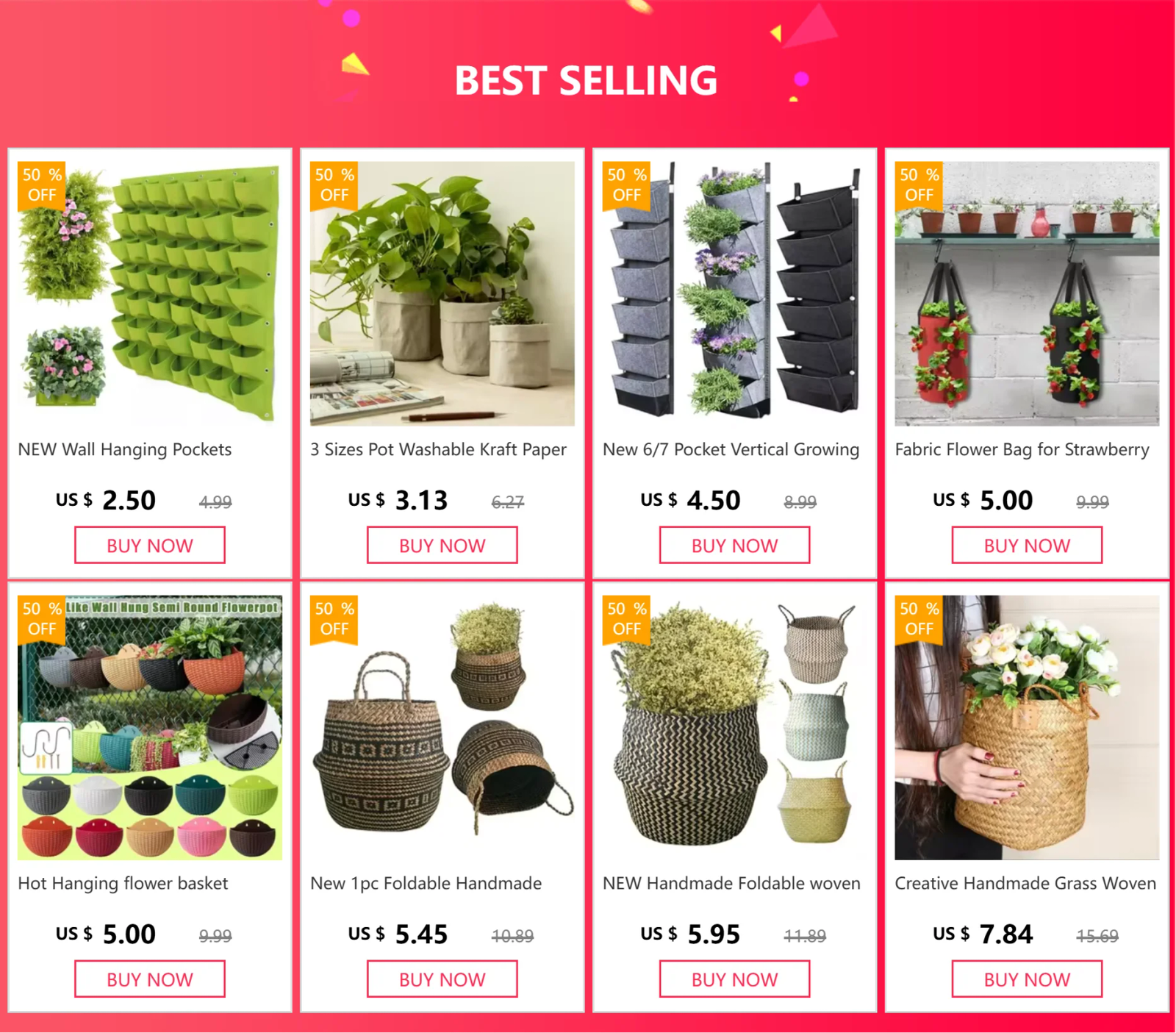 New 1pc Foldable Handmade Rattan Woven Flower Basket Seagrass Clothing Storage Basket Home Decoration Flower Basket